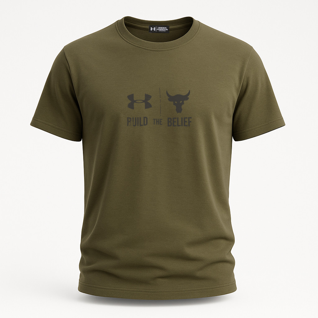 Футболка чоловіча Under Armour Project Rock хакі, фото 1