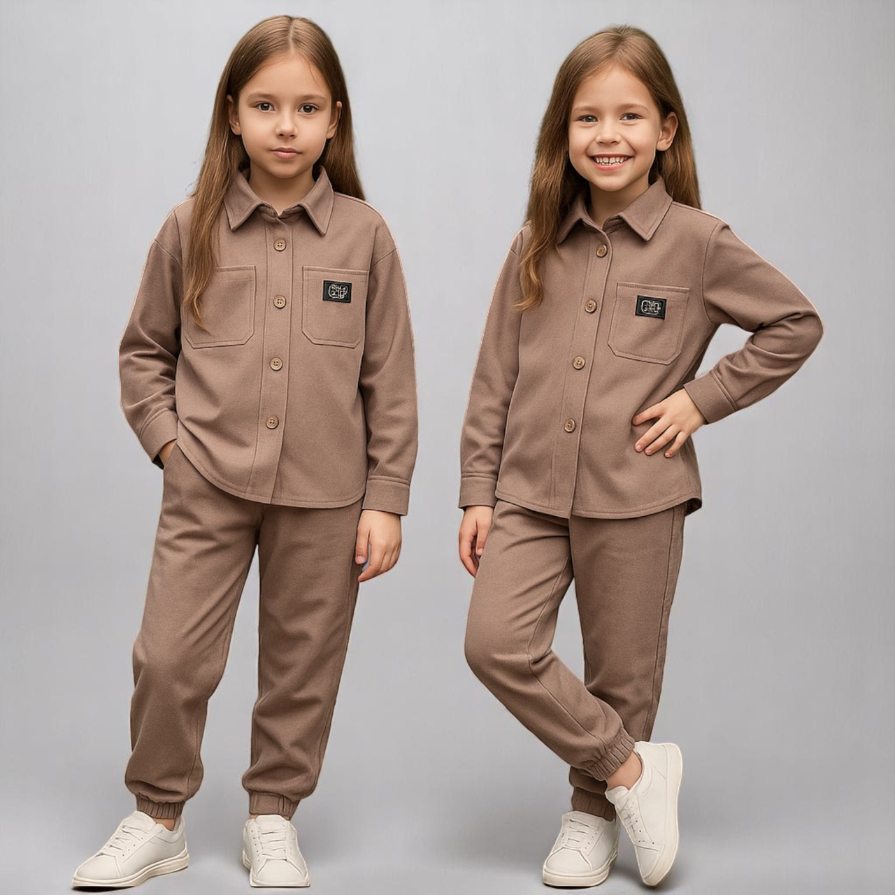 Костюм на Дівчинку Замш 110-122 см 002760 Беж