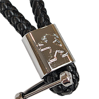 Брелок для ключів авто Peugeot з якісної плетеної еко-шкіри з лого Пежо 29196, фото 3