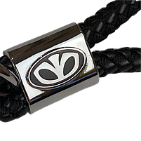 Брелок для ключів авто Daewoo з якісної плетеної еко-шкіри з лого Деу 29196, фото 4