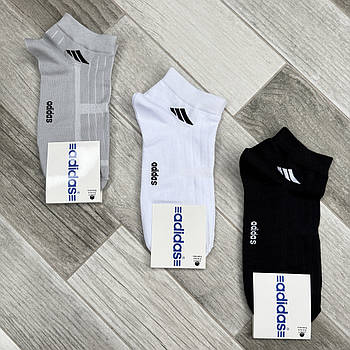 Шкарпетки чоловічі бавовна сітка короткі Adidas, Німеччина, 200 голок, розмір 41-45, асорті, 12659