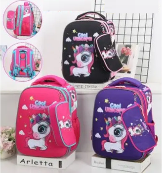 Рюкзак шкільний міський 38*29 см з пеналом та щільною спинкою принт Єдиноріг у різних варіантах Lju