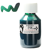 Туш водостійка кольорова для малювання та каліграфії INDIAN INK №3 ЗЕЛЕНА 100 мл, RENESANS RENTUSZ100_3