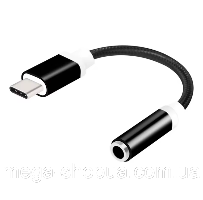 Кабель AUX Type-C – 3.5 mm. Перехідник адаптер Аукс на Тайп-С (USB-C) для навушників 3.5 мм KY17O, фото 1