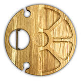 Винний столик-менажниця, дуб, 35*35*17 см,, №2, 2 келихи, фото 3