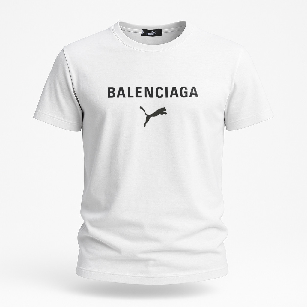 Чоловіча біла футболка Balenciaga - Puma, фото 1