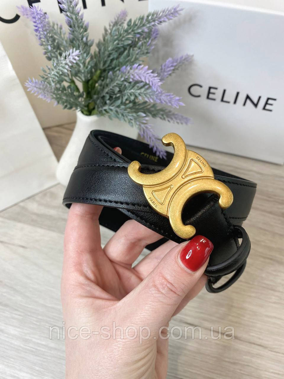Ремінь шкіряний Celine