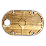 Винний столик-менажниця, дуб, 50*30*17 см, овальний №2, фото 3