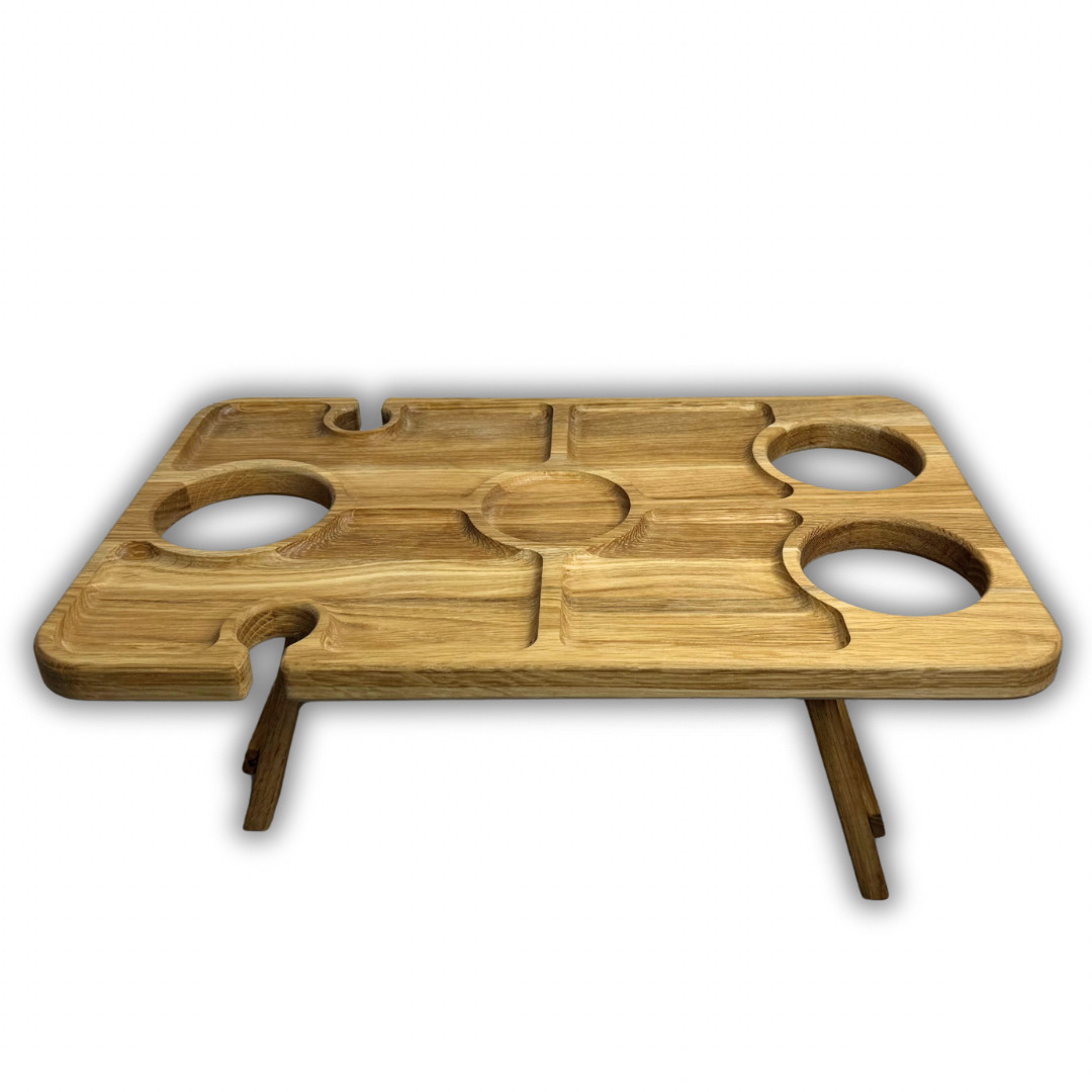 Пивний столик-менажниця, дуб, 50*30*17 см, прямокутний №2, фото 1