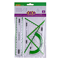 Набор линеек 15см ZiBi KIDS Line 5687-15 (4пр.) с салатовой полоской /ZB.5687-15/