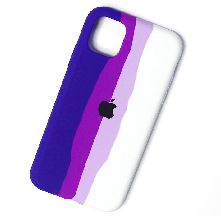 Силіконовий чохол для iPhone 11 Pro Max - Rainbow, Різнокольоровий / Фіолетовий
