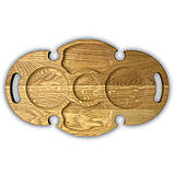 Винний столик-менажниця, дуб, 50*30*17 см, фігурний, 4 келихи, фото 2