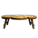 Винний столик-менажниця, дуб, 50*30*17 см, фігурний, 4 келихи, фото 3