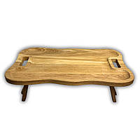 Столик-піднос дерев'яний, дуб, 50*30*17 см, фігурний