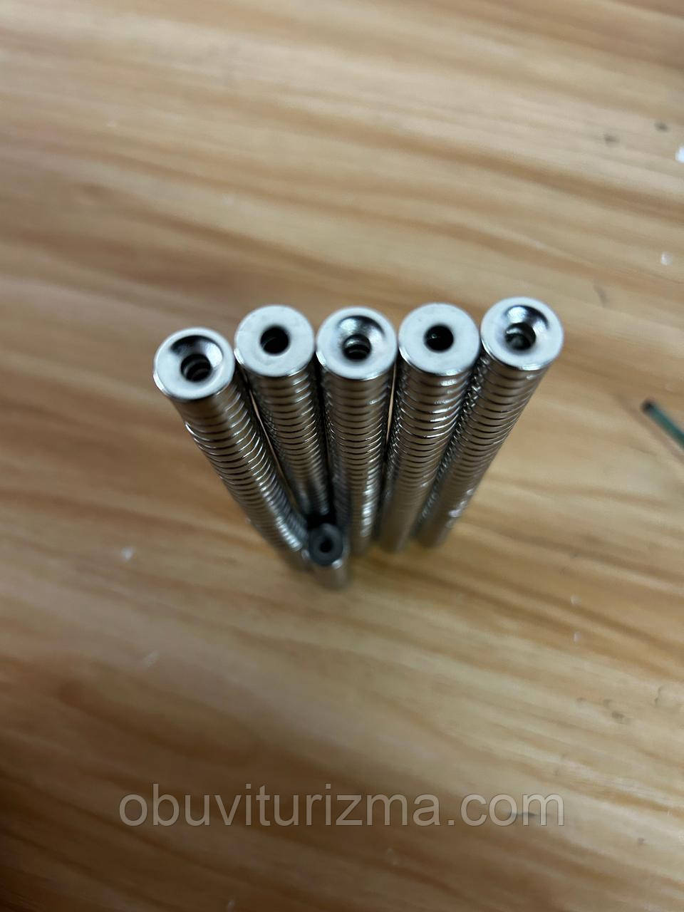 Неодимовий магніт хромований кріплення під шуруп 7мм/4мм (0.5 кг), фото 1