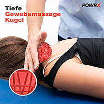 М'яч PowrX Fascia Ball, ергономічної форми, зі змінним кутом атаки для напружених м'язів, масажний м'яч, вигот, фото 3
