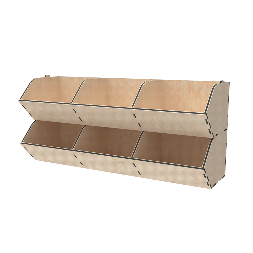 Диспенсер EKOSTAR із фанери 6 комірок 440х150х200, фото 1