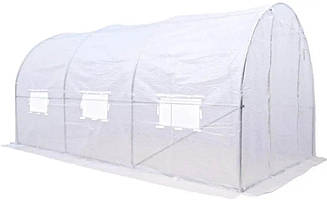Садова теплиця парник Focus Garden 3x4.5x2 м біла з двома дверима для дачі та городу