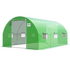 Теплиця садова Focus Garden 3x4.5x2 м зелена полікарбонат 4 мм оцинкований каркас 2 двері