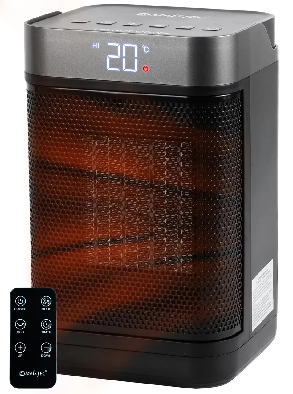 Керамічний тепловентилятор MalTec ProLine1500 1500 Вт з пультом та функцією осциляції