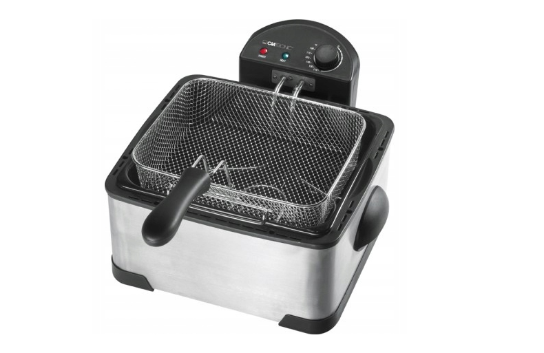 Фритюрниця Clatronic FR 3195 4 л з двома кошиками професійна електрична фритюрниця для кафе та дому