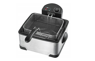Фритюрниця Clatronic FR 3195 4 л з двома кошиками професійна електрична фритюрниця для кафе та дому