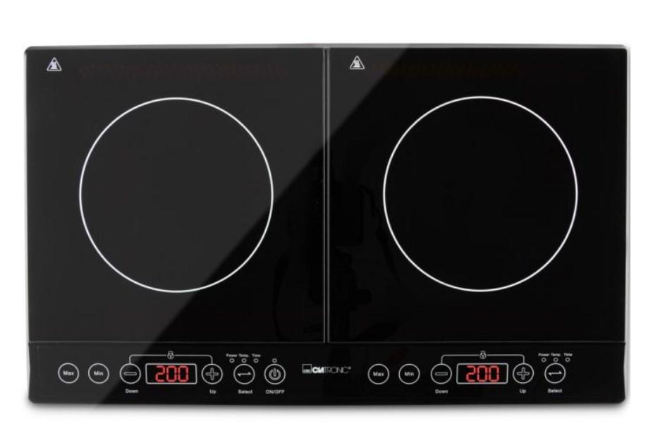 Індукційна настільна плита Clatronic DKI 3609 на 2 конфорки 3500 Вт компактна електроплита для кухні, фото 1