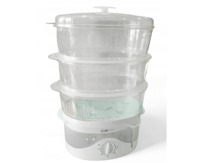 Електрична пароварка Clatronic DG 3665 800 Вт 3 рівні з кришкою для приготування здорової їжі