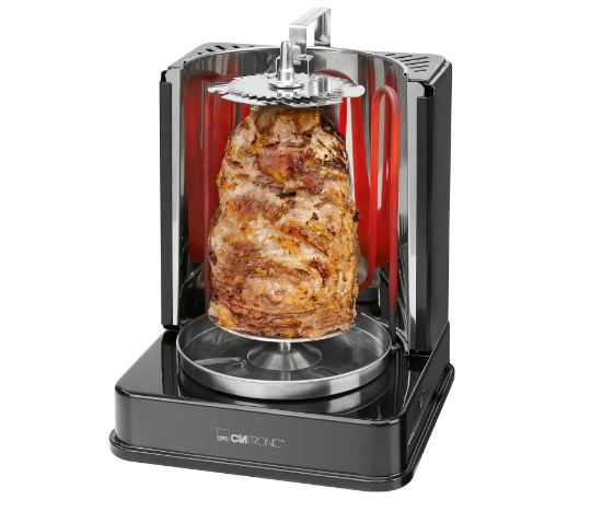 Вертикальна електрошашличниця Clatronic DVG 3686 портативний електричний гриль для дому, фото 1