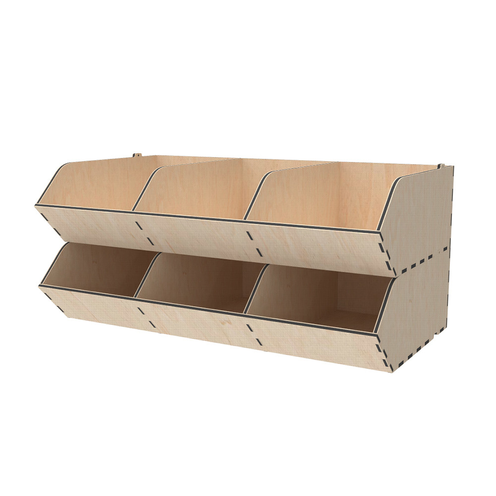 Диспенсер EKOSTAR із фанери 6 комірок 440х250х200, фото 1