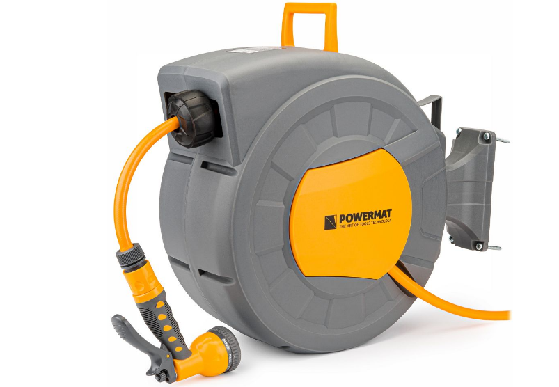 Автоматична котушка з поливальним шлангом Powermat PM-ABNW-20M 20 м 1/2" садова система зрошення, фото 1