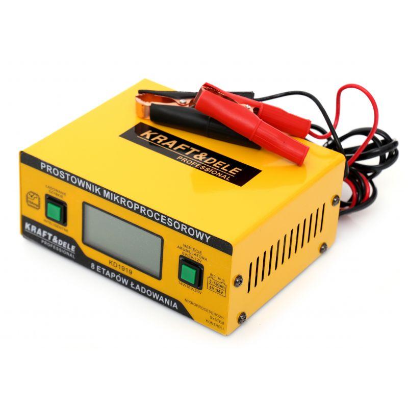 Зарядний пристрій 10 А Kraft&Dele KD1919 для акумуляторів 12В-24В автоматичний пускозарядний для авто, фото 1