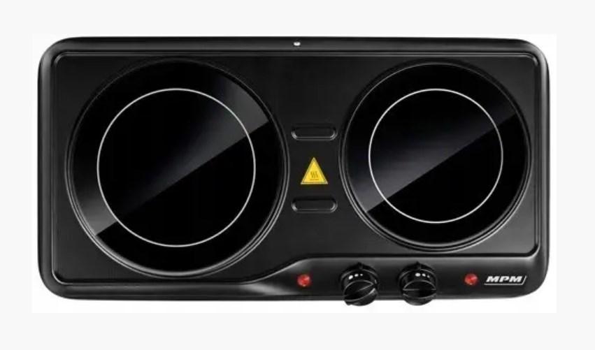 Електроплитка керамічна 1200 Вт MPM MKE-21 настільна 2 конфорки, фото 1