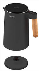 Електрочайник дисковий 1.5л 2200Вт Concept RK3302 Salt & Pepper подвійні стінки Cool Touch антрацит
