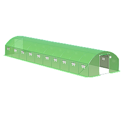 Садова теплиця Focus Garden 4x10x2 м зелена з подвійними дверима парник для дачі городу