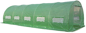 Садова теплиця парник Focus Garden 3х8х2 м зелена з подвійними дверима для дачі городу