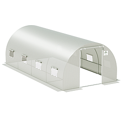 Теплиця-парник біла Focus Garden 3×6×2 м з полікарбонату для дачі