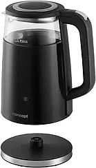 Електрочайник 1,7 л 2200 Вт з LCD-дисплеєм, регулюванням температури та функцією KEEP WARM Concept RK4100 чорний