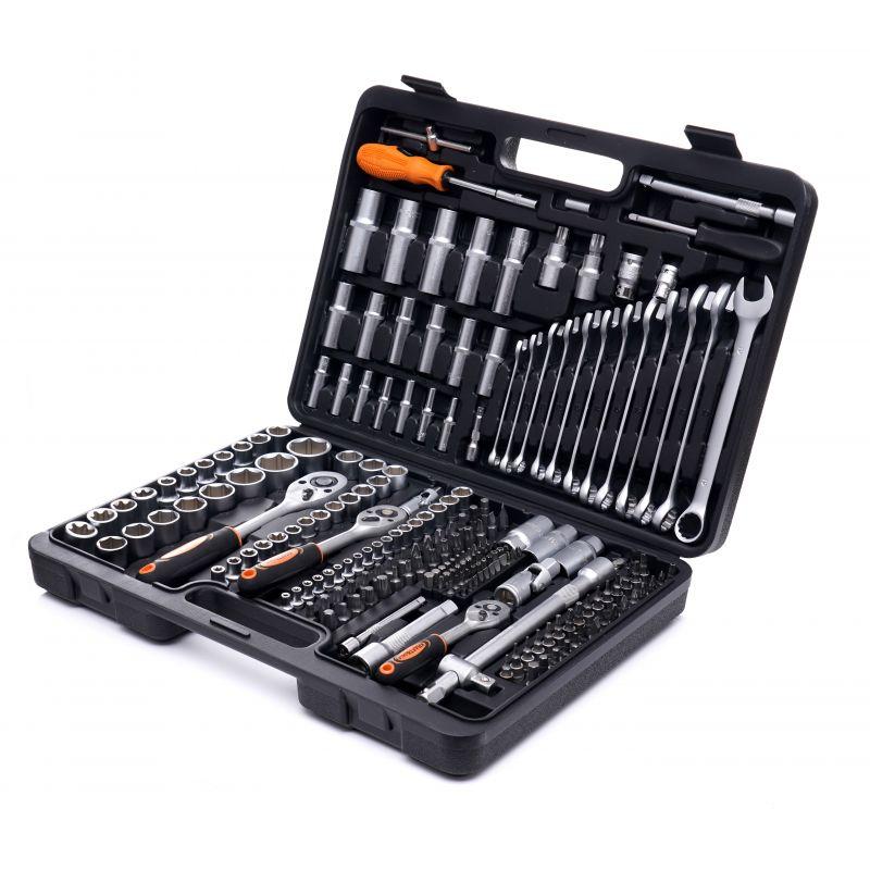 Набір інструментів Kraft&Dele KD10470 з торцевими ключами і тріскачками 219 шт, фото 1