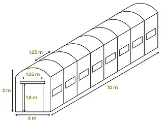 Садова теплиця-парник з подвійними дверима Focus Garden 4x10x2 біла