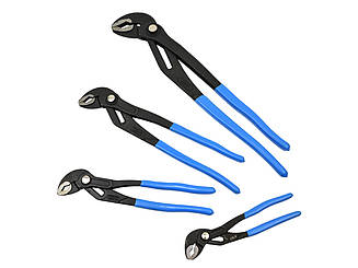 Набір трубних регульованих кліщів 175-400 мм CrV Geko G00870 розвідні плоскогубці 4 шт