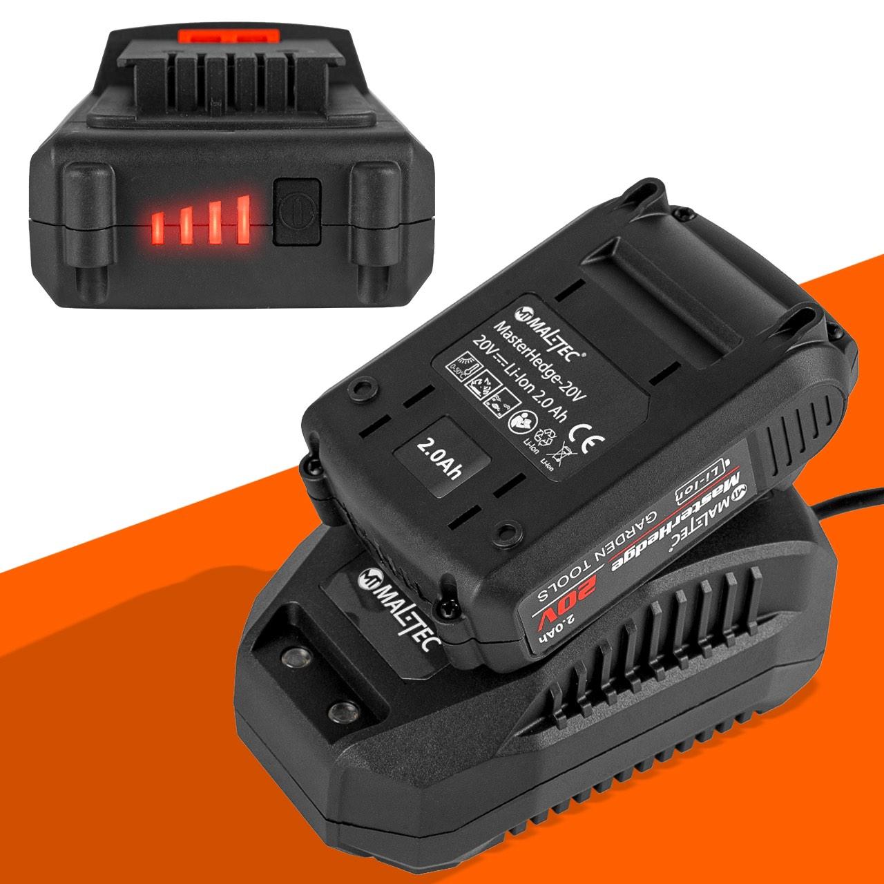 Тример акумуляторний для кущів 20 В з лазерним заточенням лез Maltec 111400 бездротовий кущоріз, фото 1