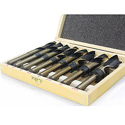 Свердла по металу HSS 14-25,5 мм набір 8 шт Mar-Pol M22302 для свердління сталі та сплавів