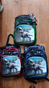 Шкільний рюкзак міський з кишенею і щільною спинкою принт Динозавр Lju