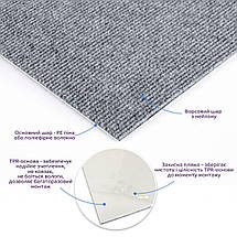 Плитка ковролінова з TPR основою багаторазова сіра 600х600х4мм SW-00002800, фото 2