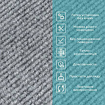 Плитка ковролінова з TPR основою багаторазова сіра 600х600х4мм SW-00002800, фото 4