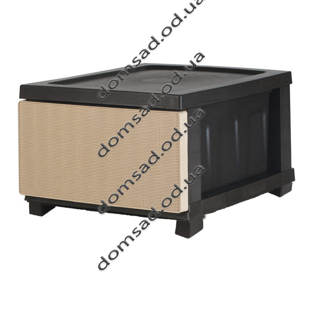 Комод пластиковий "Ротанг" 1 ярус 26*43*34см, R-Plastic, бежево-коричневий, фото 1