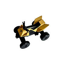 Машинка металева Tesla Cybertruck з мотоциклом золота Тесла Кібертрак 1:24 відкр двері багажник капот інерція звук світло, фото 4