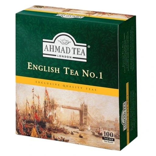 Набір з 4 шт. Чорний експрес-чай Ahmad Tea 200 г англійський чай №1 Ex100 з міткою, фото 1