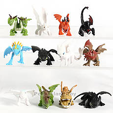 Набір фігурок Як приборкати дракона 3 RESTEQ — комплект із 12 мініатюрних персонажів з мультфільму How to Train Your Dragon, фото 4